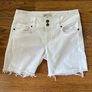 Cabi white denim Bermuda shorts, size 6